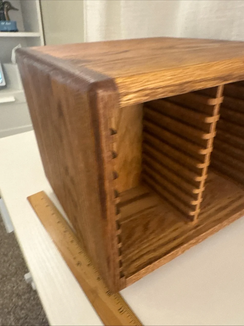 Vintage 90s Wooden CD 40 Slot Shelf Organizer Swivel Natural Brown